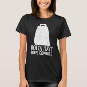 Camiseta Cow Bell Mais Cowbell Vintage Drummer Sino