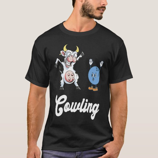 Camiseta Cow Bowler Bowling Pin Funny Bowling Strike Bowlin (Frente)