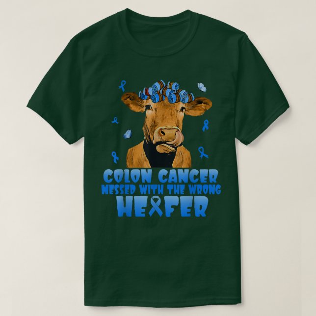 Camiseta Cow Colon Cancer Messed With The Wrong Heifer T-sh (Frente do Design)