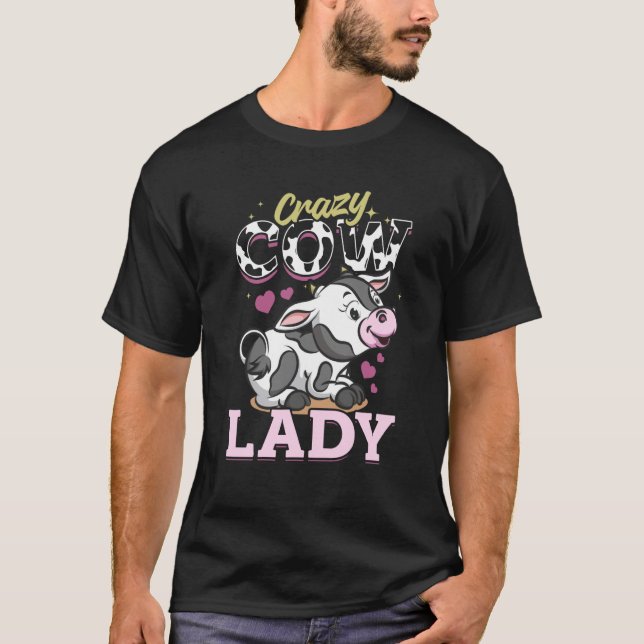 Camiseta Cow Farm Animals Crazy Cow Lady (Frente)