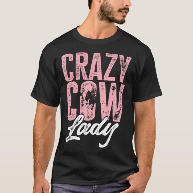 Camiseta Cow Farm Animals Crazy Cow Lady (Frente)