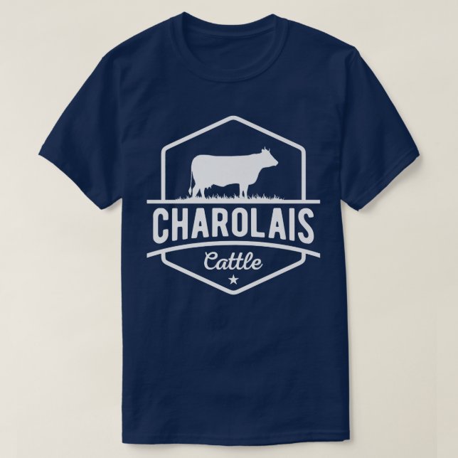 Camiseta Cow Farmer  Charolais Cattle  (Frente do Design)