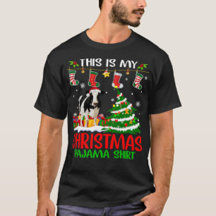 Camiseta Cow Funny Cattle Christmas Lights Cute Xmas Santa
