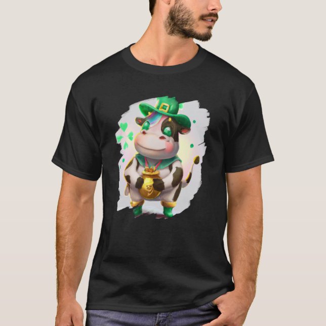 Camiseta Cow Leprechaun Cows St Patricks Day  3 (Frente)