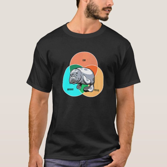 Camiseta Cow Mermaid Potato Sea Cow Zookeeper Sea Animal Ma (Frente)