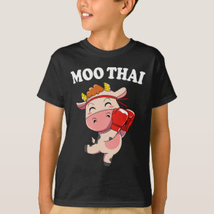 Camiseta Cow Moo Tailandesa Kawaii Kickboxing Muay Thai 