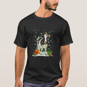Camiseta Cow Reindeer Hata Papais noeis De Natal Luzes Engr