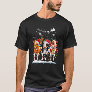Camiseta Cow Reindeer Santa Hábito Vacas Engraçadas
