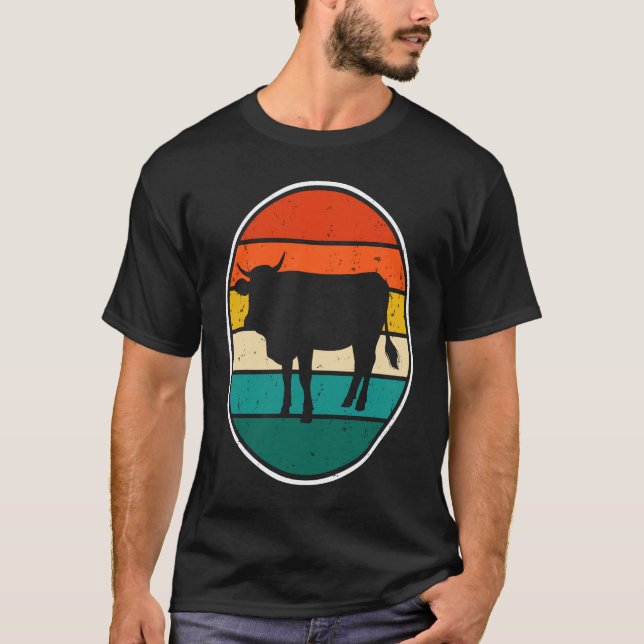 Camiseta Cow Sunset Vintage (Frente)