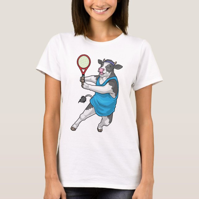 Camiseta Cow Tennis Tennis racket Sports (Frente)