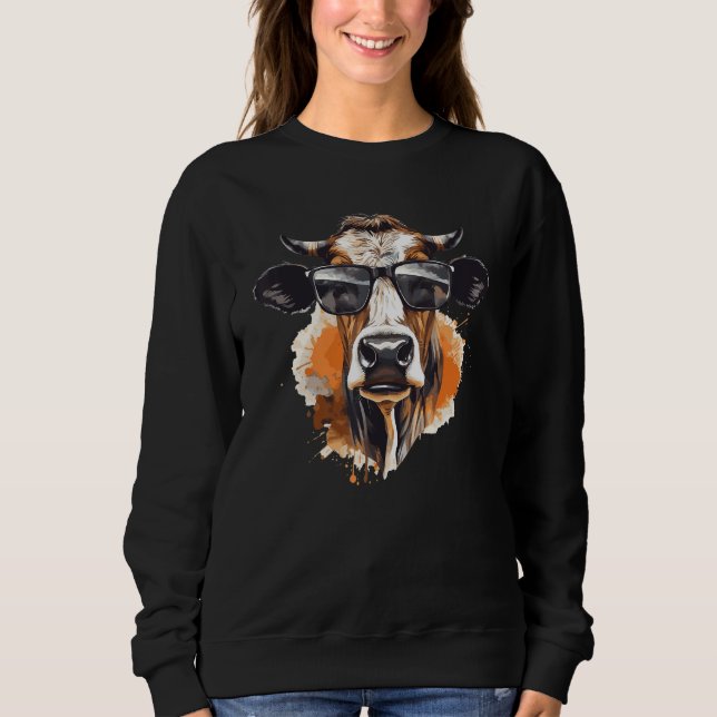 Camiseta Cow With Sunglasses Farmer 2 (Frente)
