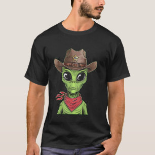 Camiseta Cowboy Alien Estilo de Xerife Extraterrestre