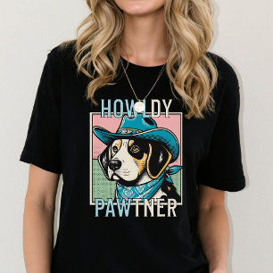 Camiseta Cowboy Beagle Pop Art Howl-dy Paw-tner