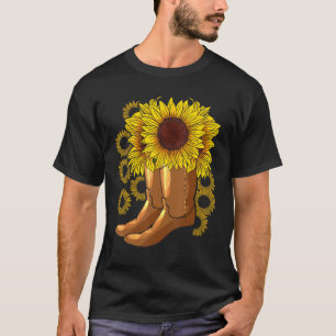 Camiseta Cowboy Boots Rodeo Riding Women Florist Gift Sunfl