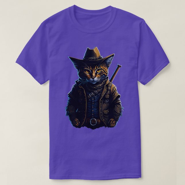 Camiseta Cowboy Cat (Frente do Design)