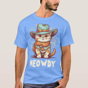 Camiseta Cowboy Cowboy Engraçado Meow Howdy Meowdy 3