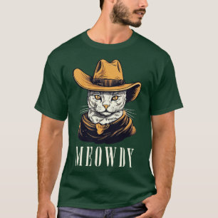 Camiseta Cowboy Cowboy Engraçado Meow Howdy Meowdy 9