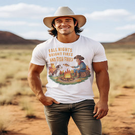 Camiseta Cowboy e vaca - cozinhar de peixe de outono