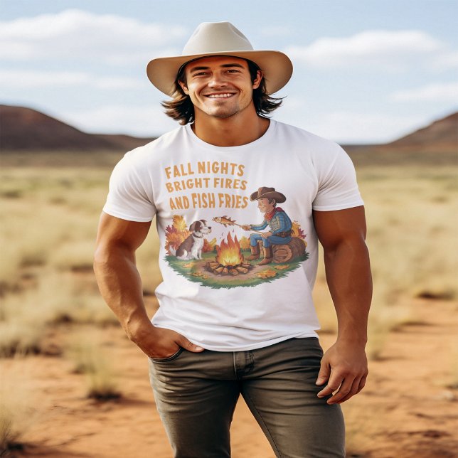 Camiseta Cowboy e vaca - cozinhar de peixe de outono (Criador carregado)
