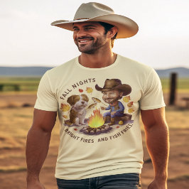 Camiseta Cowboy e vaca - cozinhar de peixe de outono