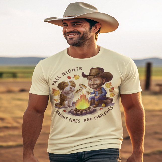 Camiseta Cowboy e vaca - cozinhar de peixe de outono (Criador carregado)