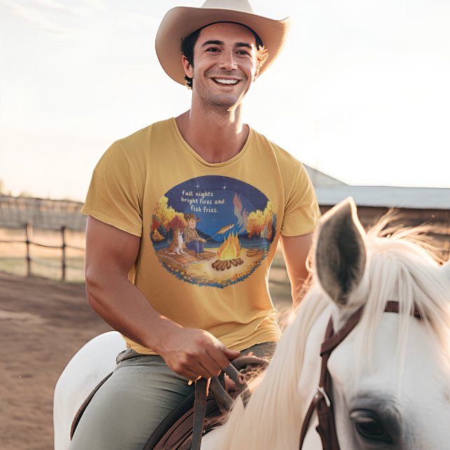 Camiseta Cowboy e vaca - cozinhar de peixe de outono (Criador carregado)