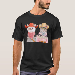 Camiseta Cowboy Engraçado Gata No País Ocidental Cowgirl