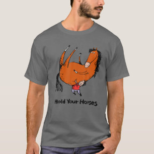 Camiseta Cowboy Engraçado Prende Seus Cavalos No País Oci