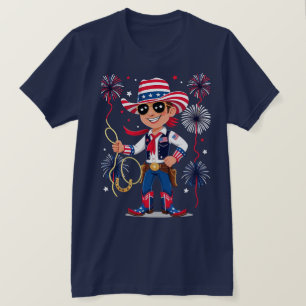 Camiseta Cowboy Estrelado – Celebração do Dia 4 de Julho De