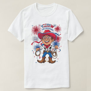 Camiseta Cowboy estrelado - Des de comemoração do dia 4 de 