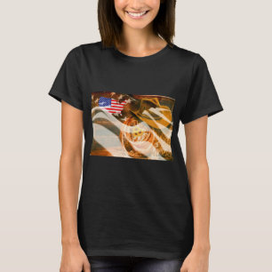 Camiseta Cowboy Hat American Flag Sunrays