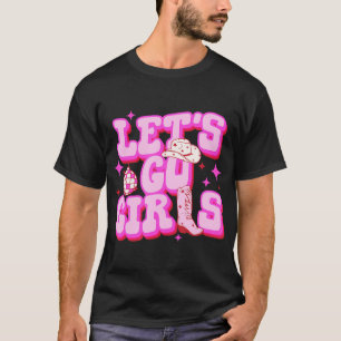 Camiseta Cowboy Hat Boots Vamos Go Girls Western Pink Cowgi