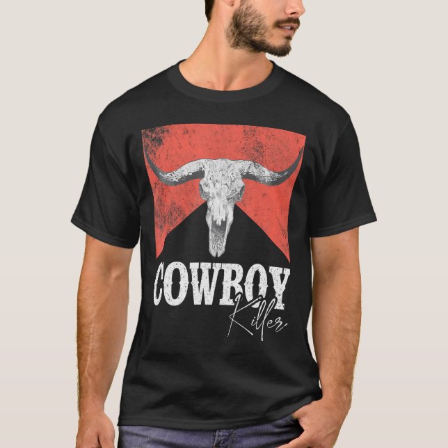 Camiseta Cowboy Killers Bull Skull Howdy Punchy Western Cou (Frente)