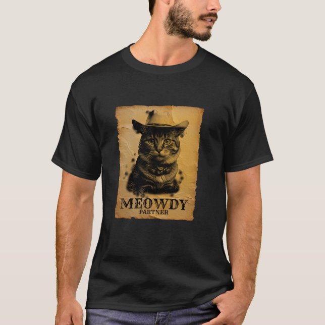 Camiseta Cowboy Mocho Gato Engraçado, Arma Sarcástica, Coro (Frente)