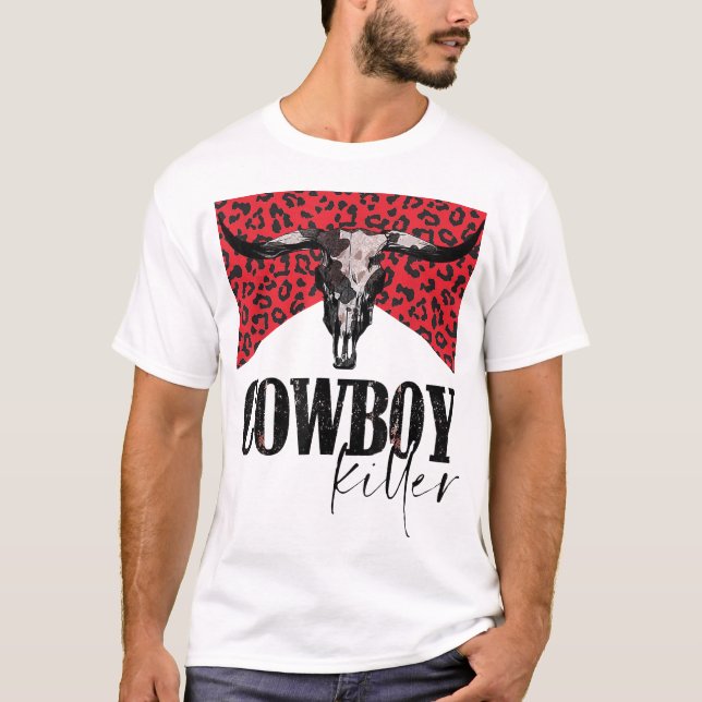 Camiseta Cowboy Ocidental Leopard Punchy (Frente)