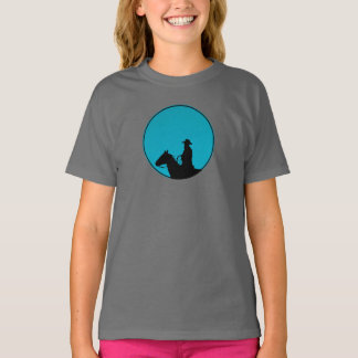 Camiseta Cowboy on Horseback Silhouette - Turquoise