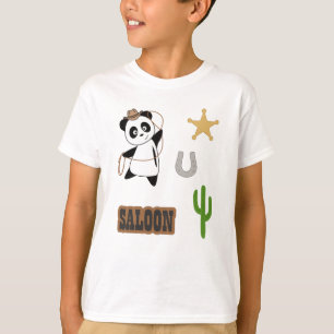 Camiseta Cowboy Panda Bear Saloon Oeste