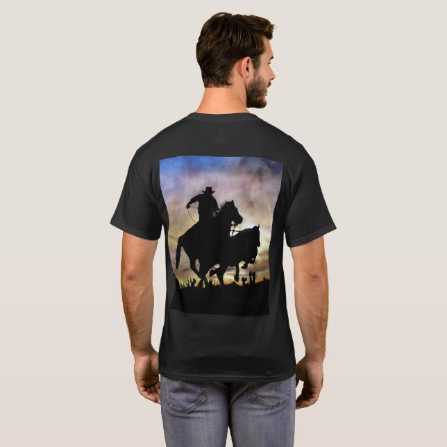 Camiseta Cowboy Roping a Steer Country Ocidental (Parte Traseira Completa)