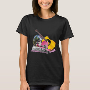 Camiseta Cowboy Rosa Bowboy Hat Disco Ball Boots Guitarra