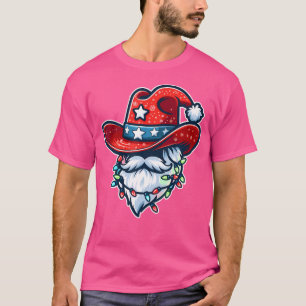 Camiseta Cowboy Santa Hat Xmas Reindeer Rodeo Natal Em