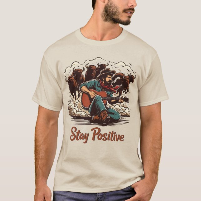 Camiseta Cowboy sem rosto: Arte de quadrinhos retrô ocident (Frente)
