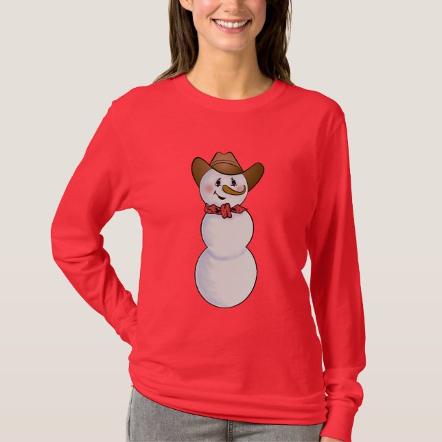 Camiseta Cowboy Snowman com Red Bandana (Frente)