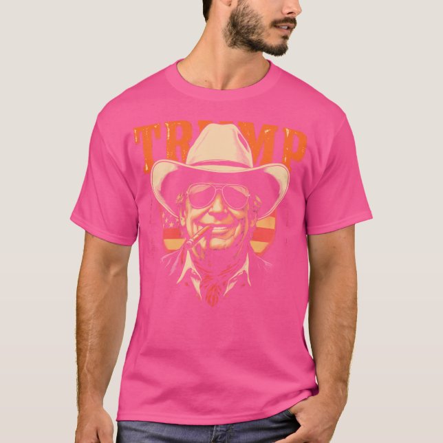 Camiseta Cowboy Western Make America Excelente Donald Trump (Frente)