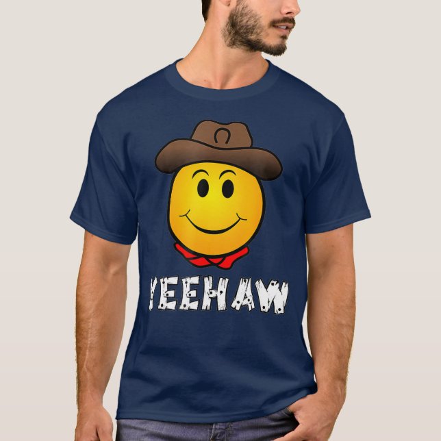 Camiseta Cowboy Yeehaw Emoji T shirt Western Rodeo Tee (Frente)