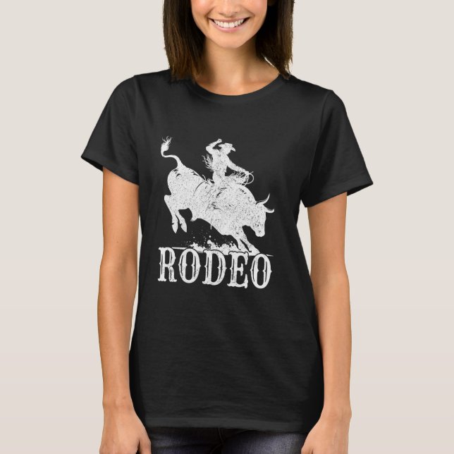 Camiseta Cowboycore Retro Steer Touro Crânio de Vaca Rodeio (Frente)
