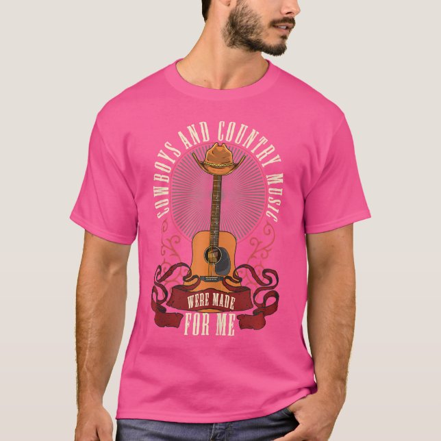 Camiseta Cowboys Country Music Foi Feita Para Mim. (Frente)