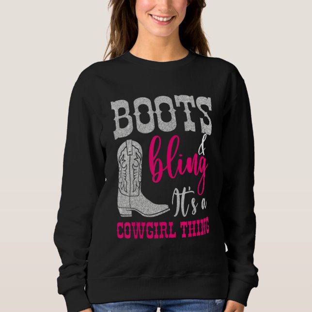 Camiseta Cowgirl Boots Bling Its A Cowgirl Thing Love Count (Frente)