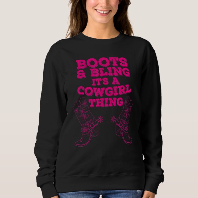Camiseta Cowgirl Boots Bling Women Cachorro Amor País Vida (Frente)