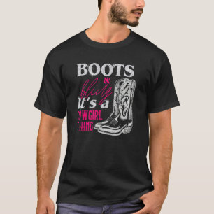 Camiseta Cowgirl Boots Bling Women Cachorro Amor País Vida