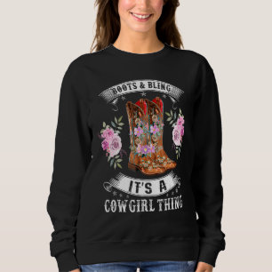 Camiseta Cowgirl Boots Bling Women Cachorro Amor País Vida